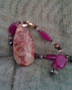 Nipomo fossil coral teardrop necklace Picture