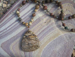 Bornite/jasper  with beautiful picasso jasper jewelry
