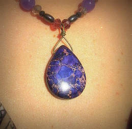 Pyrite and fluorite necklace Picture