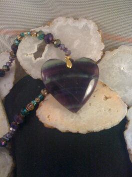 Picture Fluorite heart natural stone  pictuew